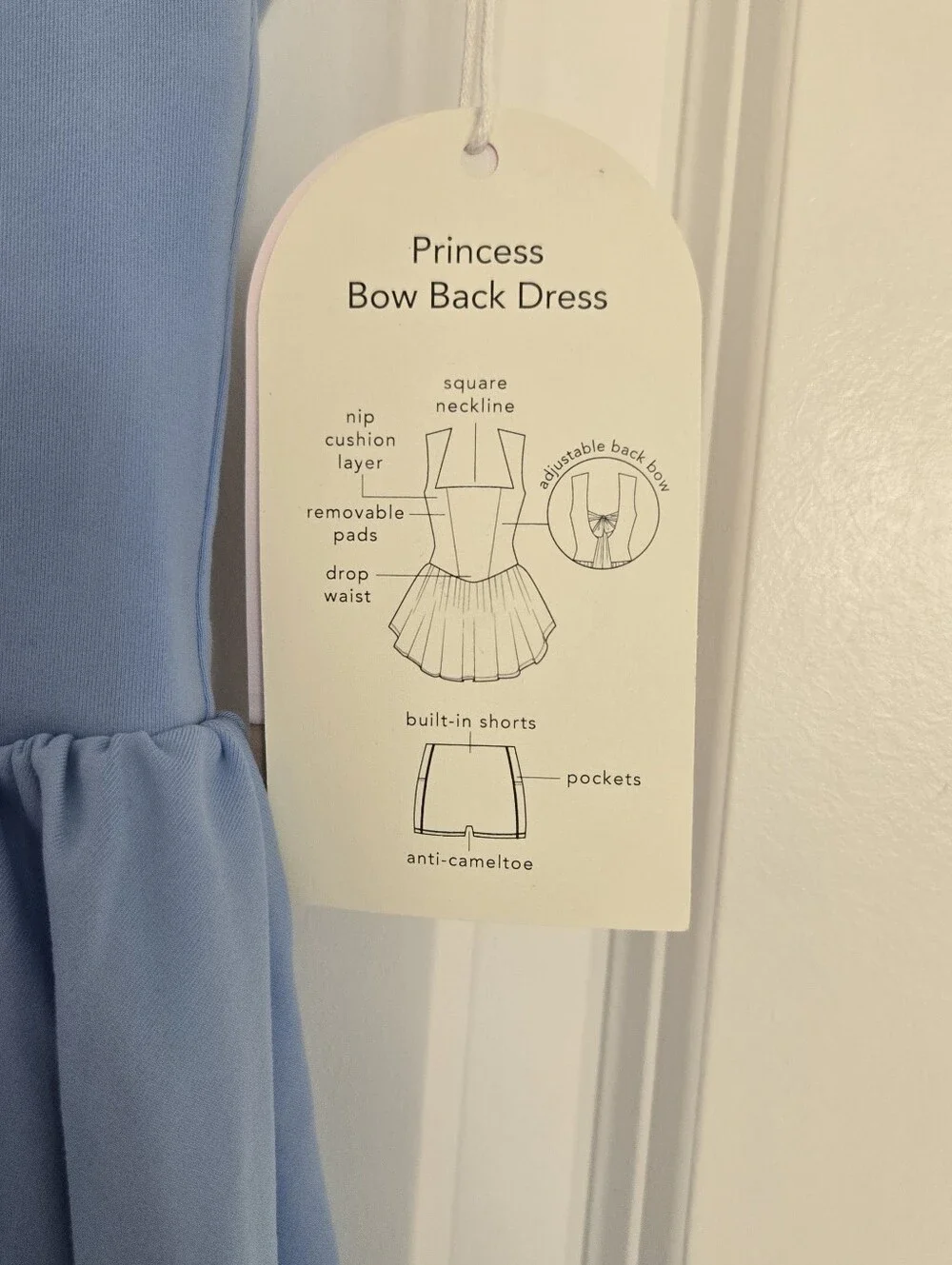 NWT Blogilates Women's Mommy & Me Princess Bow Back Dress, Blue - Picture 6 of 9